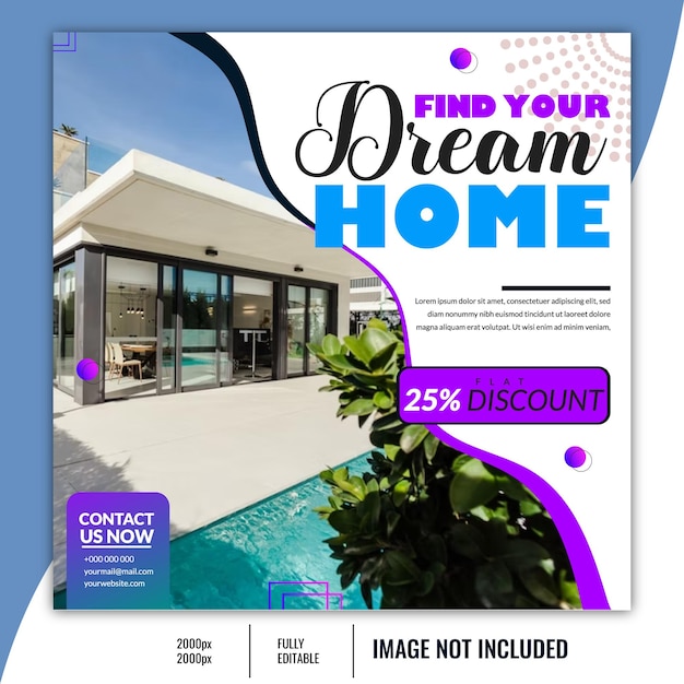 Home sale banner real estate for social media