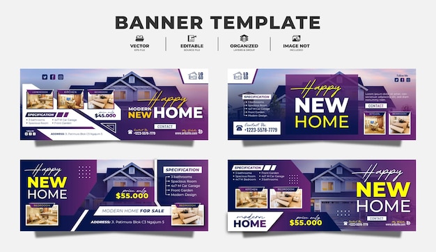 Home for sale banner template for promotion