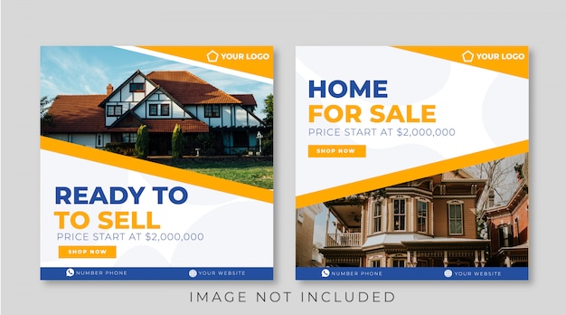 home sale banner template for social media post