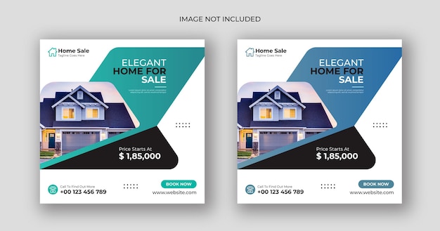 Home sale business social media post square banner template