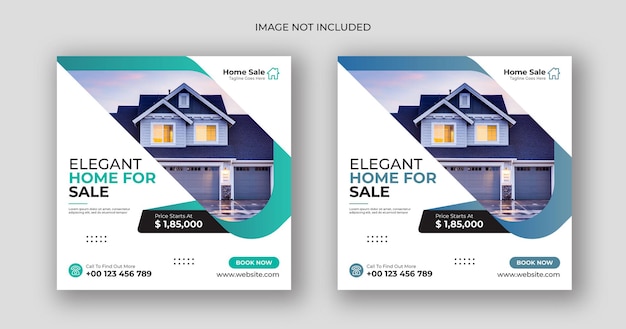 Home sale business social media post square banner template