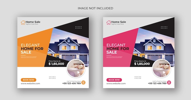 Home sale business social media post square banner template