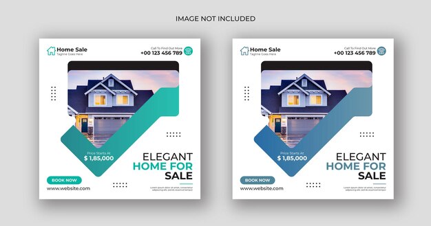 Vector home sale business social media post square banner template