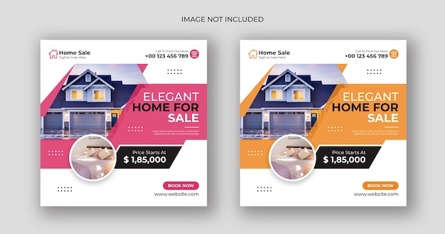 Home sale business social media post square banner template