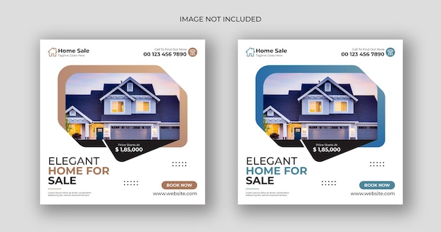 Home sale business social media post square flyer banner template