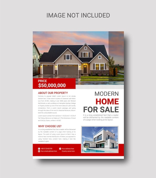 Home For sale Flyer Design Template, Home For Business Flyer Template