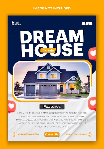 Home sale flyer template design