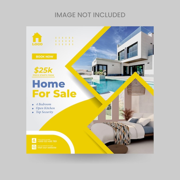 Home sale postEditable Real Estate Social Media Post Template