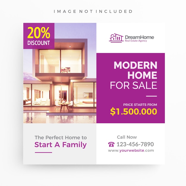 Home for sale/real estate banner template for promotion