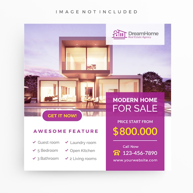 Home for sale/real estate banner template for promotion