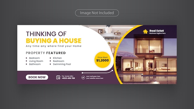 home for sale real estate Facebook timeline cover Banner template