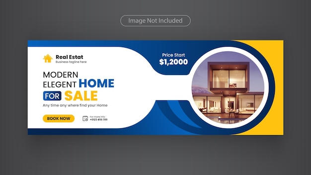 home for sale real estate Facebook timeline cover Banner template