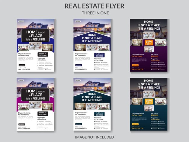 Vector home for sale real estate flyer or brochure design template