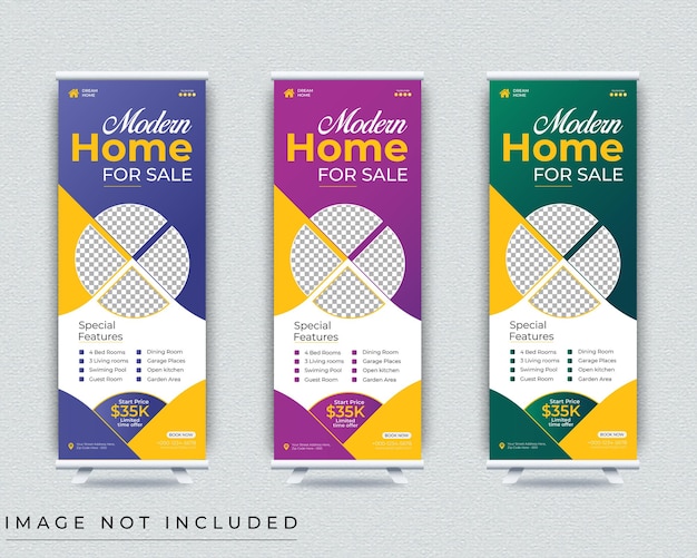 home for sale roll up banner template design