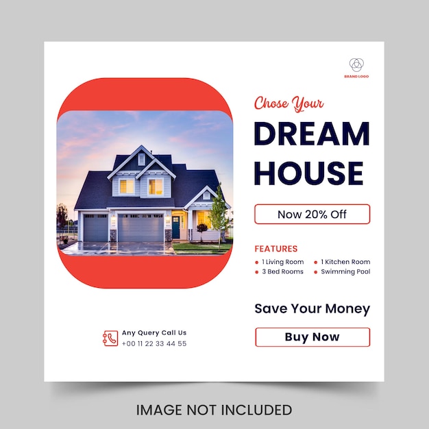 Home for sale social media post banner design premium vector