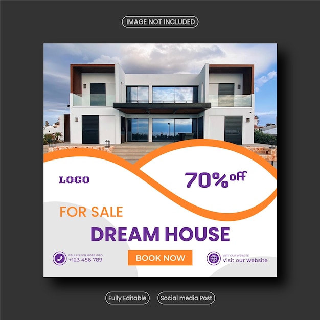 Home sale social media post banner template Suitable for web ad internet ad Instagram ad