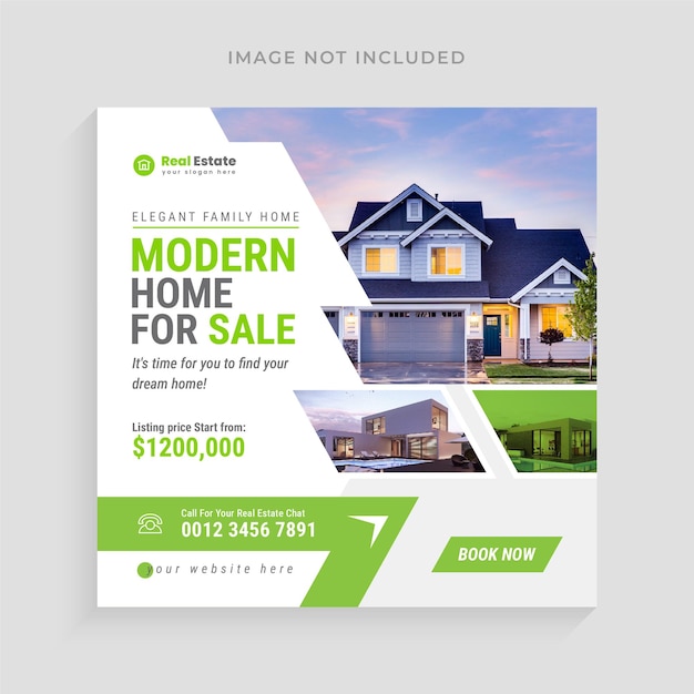 Home sale social media post template