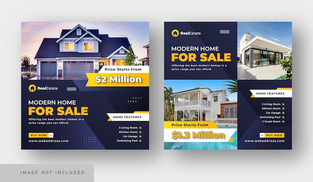 Home for sale web banner or social media instagram post