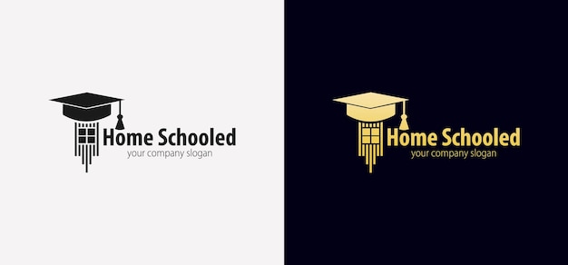 Home schooled education vector logo illustration Simple education symbol vector