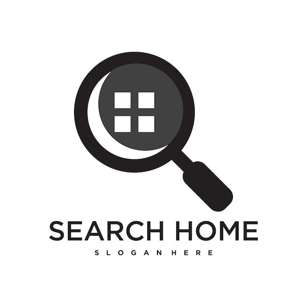 Home search logo design template Premium Vector