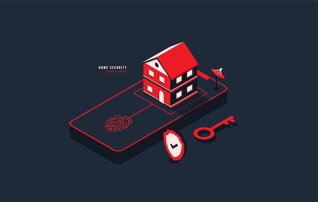 Home secure protection automation system concept Smart security controll via smart phone