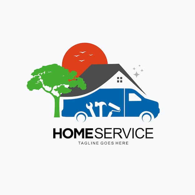 Home service or home repair logo design vector