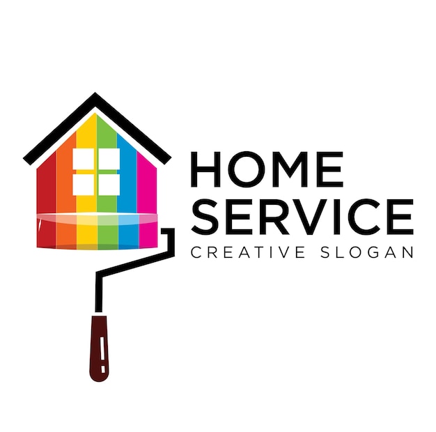 Home Service Logo Illustration colorful