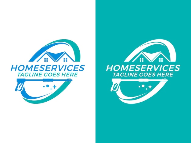 Home services cleaning logo design vector template