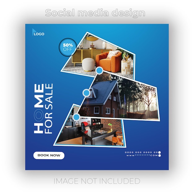 Home social media post design and banner template