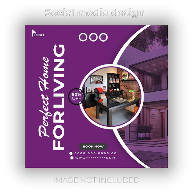 Home social media post design and banner template