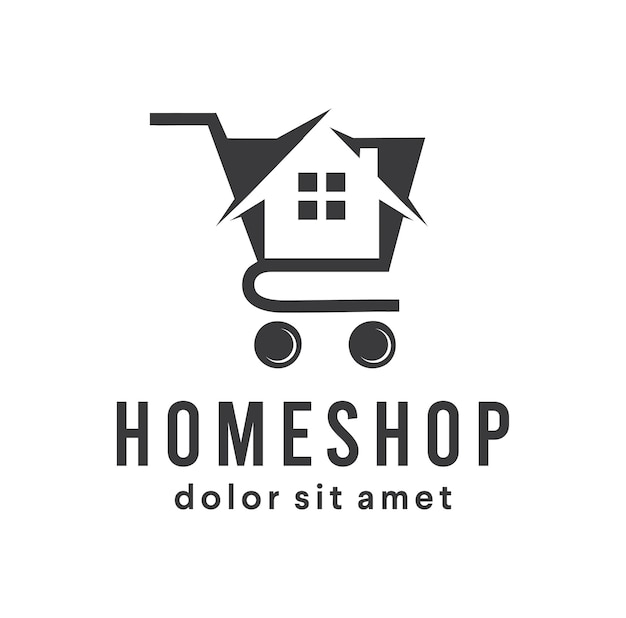 Home store shop cart logo concept