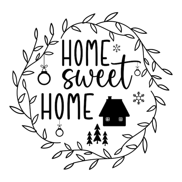 Vector home sweet home round sign