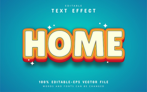 Home text effect cartoon style