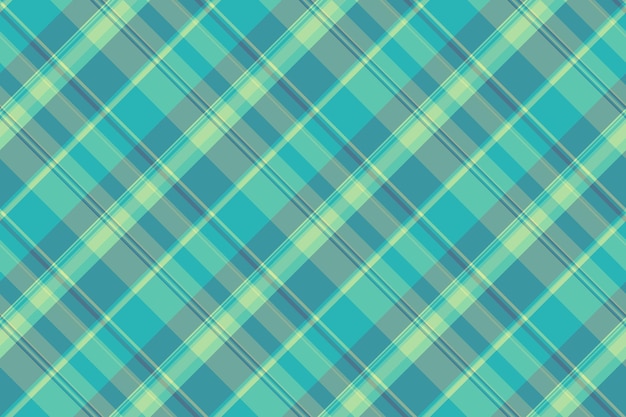 Home textile plaid background silk texture seamless pattern Custom vector check fabric tartan in teal and cyan colors