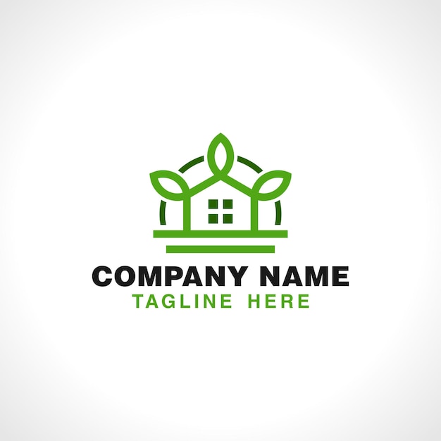 Home And Tree Nature Logo Template Design Vector