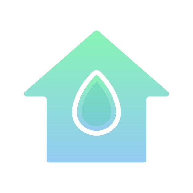 Home water gradient logo design template icon