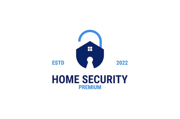 Home with clock icon for security logo design vector template illustration