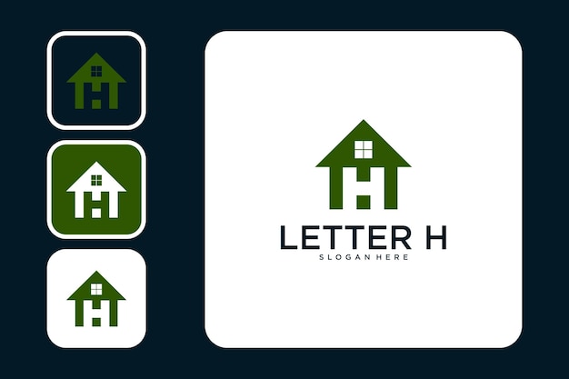 home with letter h modern logo design