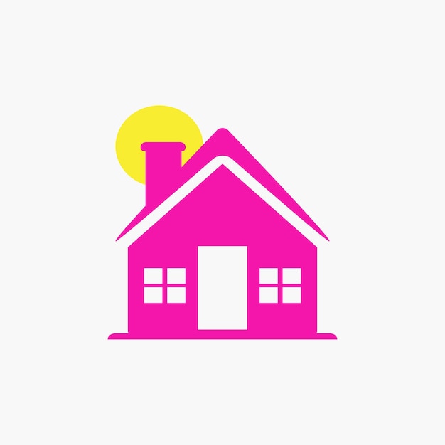 Home with the sun logo icon design