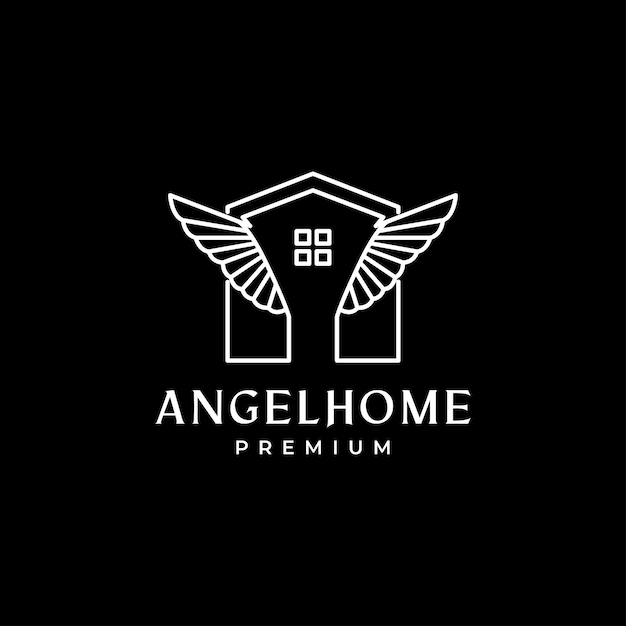 Home with wings angel logo design