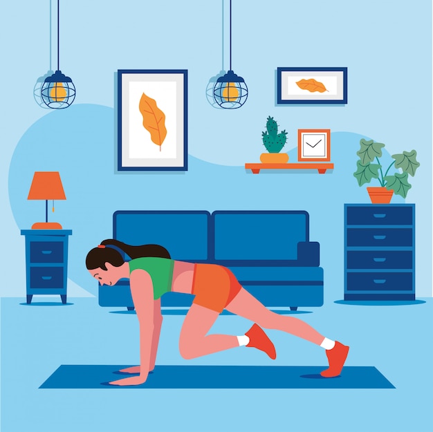 Home workout women's health vector