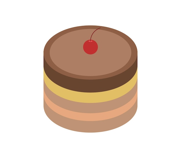 Homemade cake isometric