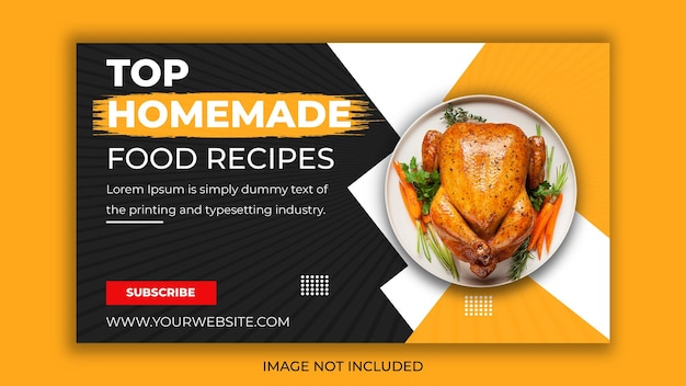 Homemade Food review youtube thumbnail or web banner design