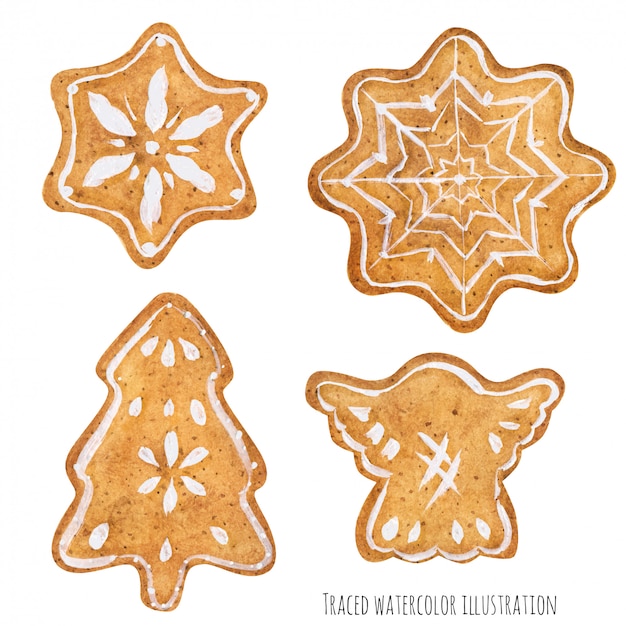 Homemade sugar ginger cookies decorated by icing