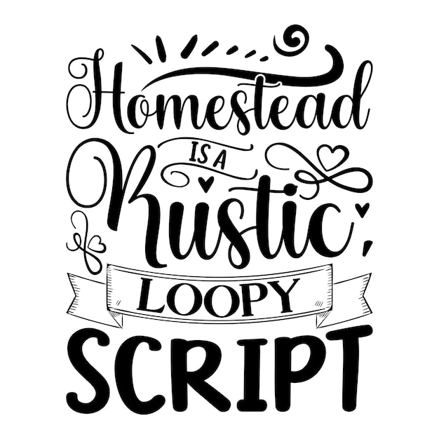 Homestead is a rustic loopy script Lettering design for greeting banners Mouse Pads Prints C