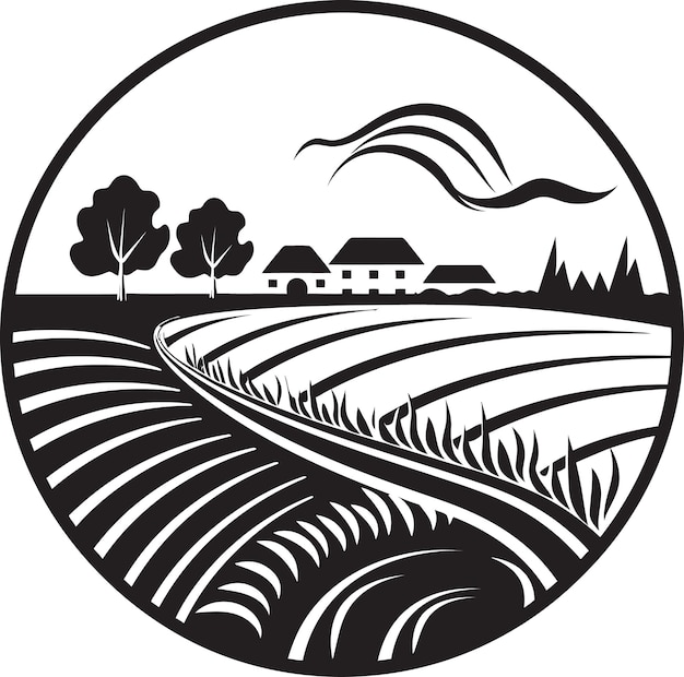 Homestead Sanctuary Black Icon for Farms Countryside Essence Agricultural Logo Design