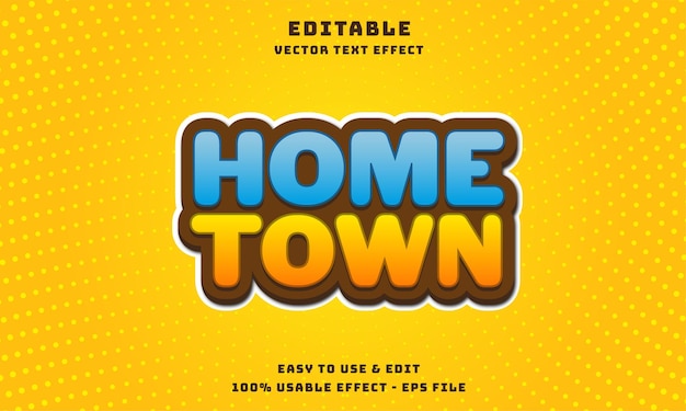 hometown editable text effect template