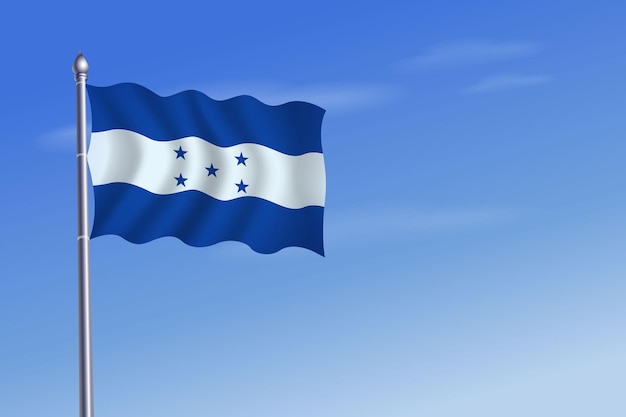 Honduras flag Independence Day blue sky background