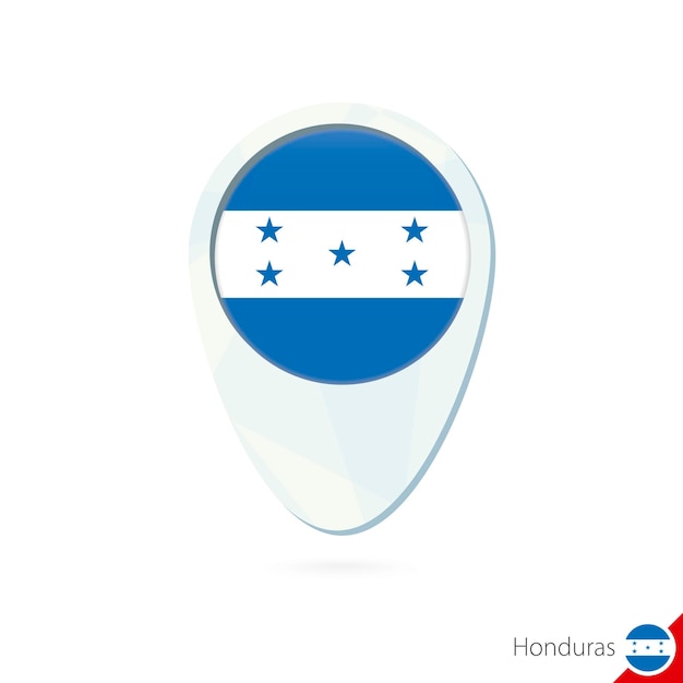 Honduras flag location map pin icon on white background