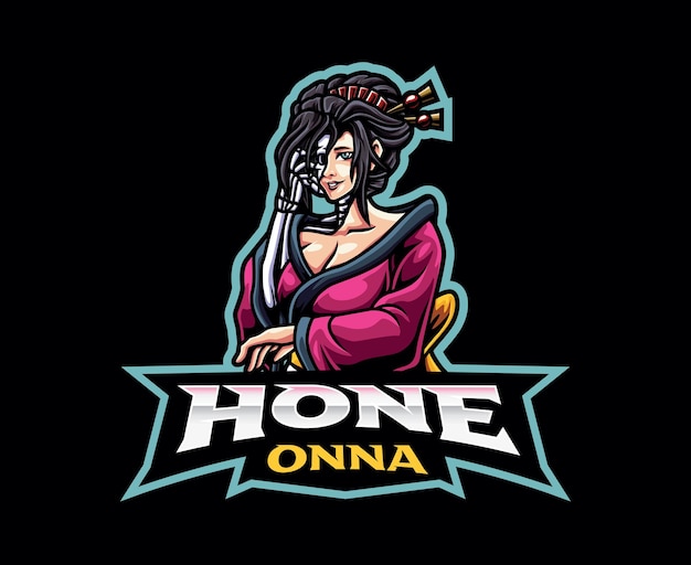 Hone onna mascot logo design